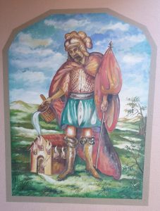 Hl. Florian - Wandgemälde im Eingangsbereich 